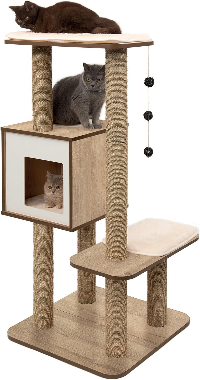 solid wood cat tree